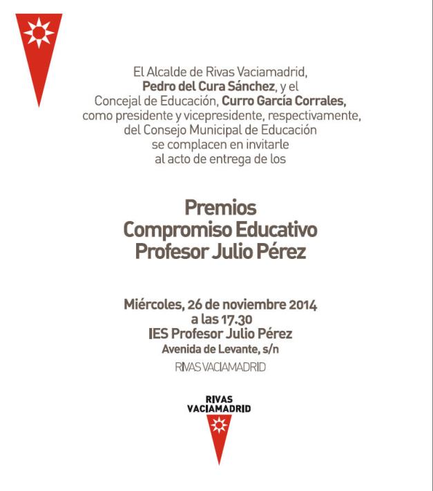 Invitación V premios profesor Julio Pérez